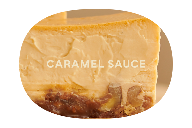 クルミッ子にも使われているキャラメルソースに、Mr. CHEESECAKEを象徴するバニラとトンカ豆の甘い香りと、マスカルポーネのコクを組み合わせ、優しくやわらかい味わいに仕上げました。