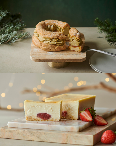 Paris-Brest Pistachio Apricot & Mr. CHEESECAKE Strawberry Mascarpone