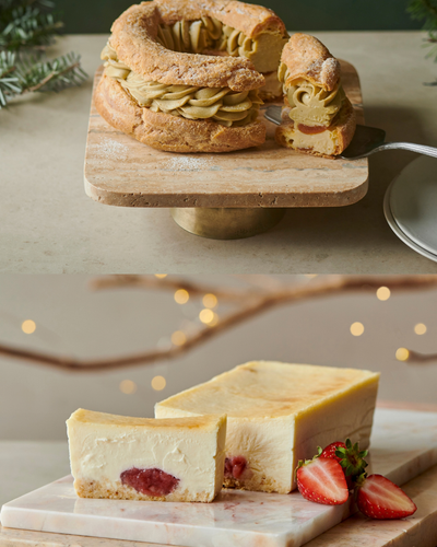 Paris-Brest Pistachio Apricot & Mr. CHEESECAKE Strawberry Mascarpone