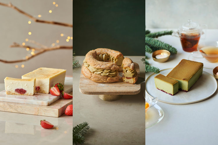 11月21日（土）より販売する「Mr. CHEESECAKE Strawberry Mascarpone」と
「Mr. CHEESECAKE Pistachio Raspberry」の2種も、「Paris-Brest Pistachio Apricot」とのセット商品として予約期間中に購入いただけます。