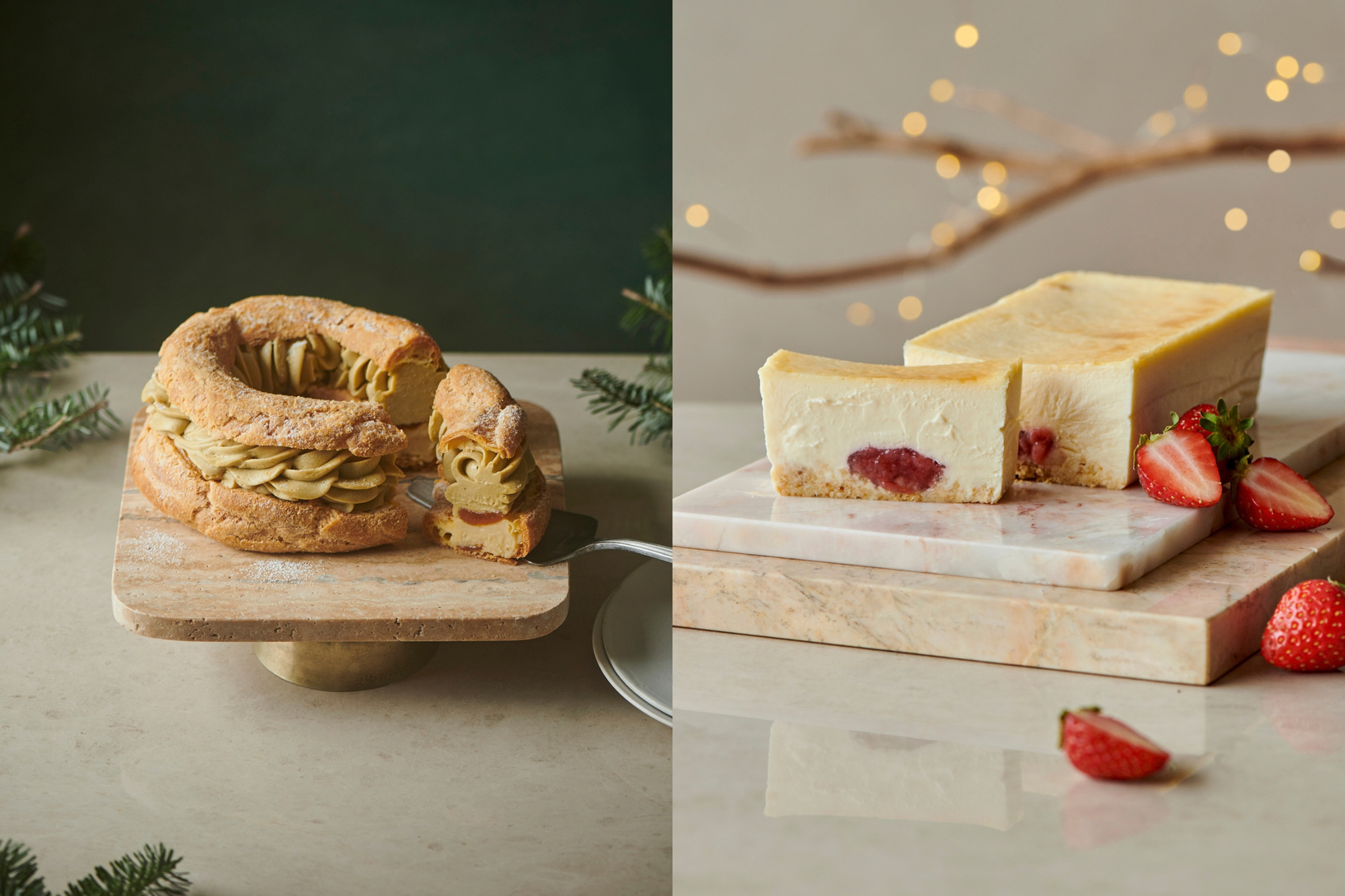 Paris-Brest Pistachio Apricot & Mr. CHEESECAKE Strawberry Mascarpone