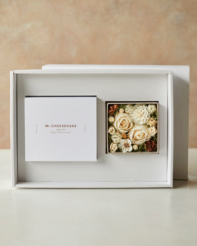 Mr. CHEESECAKE assorted 4-Cube Standard & Flower Box